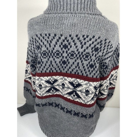 L’uomo Cowl Neck Sweater L Wool Blend Made in Italy Button Warm Winter Pullover - Picture 7 of 9